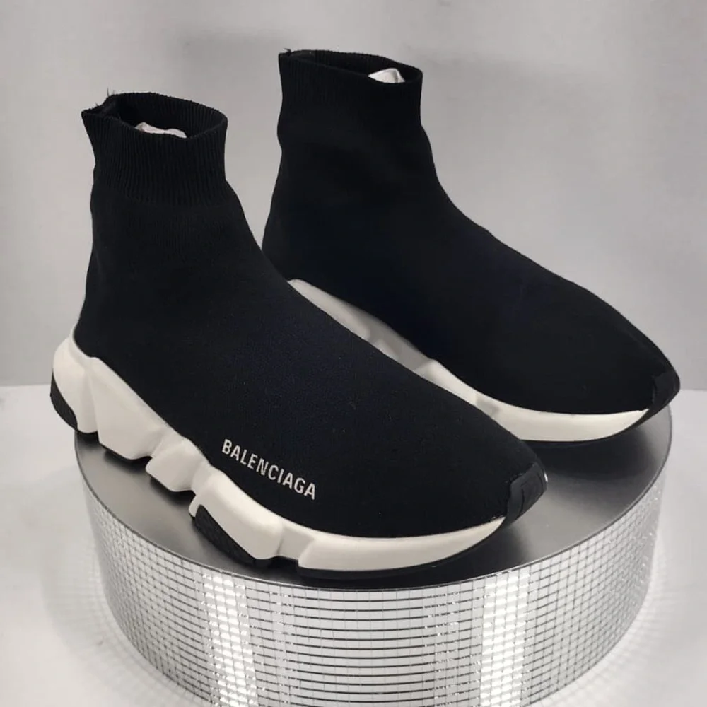 Balenciaga Black Sock Sneakers size 8 pre Owned Exellent condition